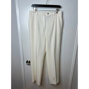 Sag Harbor Women's Fully Lined Pleated Dress Pants Ivory ~ Size 12
